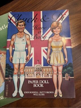 Chuck & Di Paper Doll Book - Union Jack Cover-Easy To Make Playtime Castle